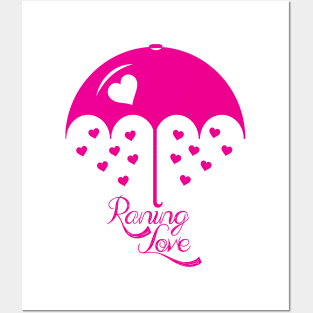 Raining Love Pink Posters and Art